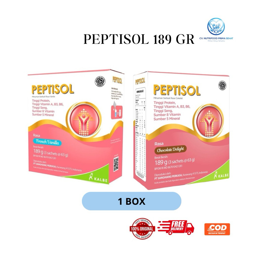 Peptisol 189 gr – Susu Nutrisi Medis Tinggi Protein untuk Pemulihan & Kesehatan Tubuh