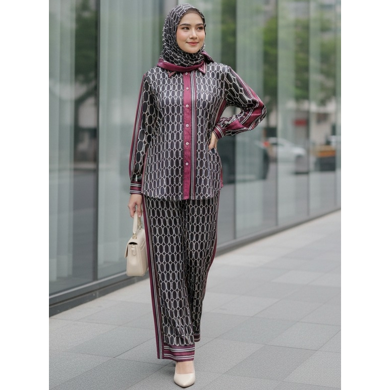 MEZALUNA – Luxury Premium Set 3 in 1 (Kemeja, Celana & Hijab)