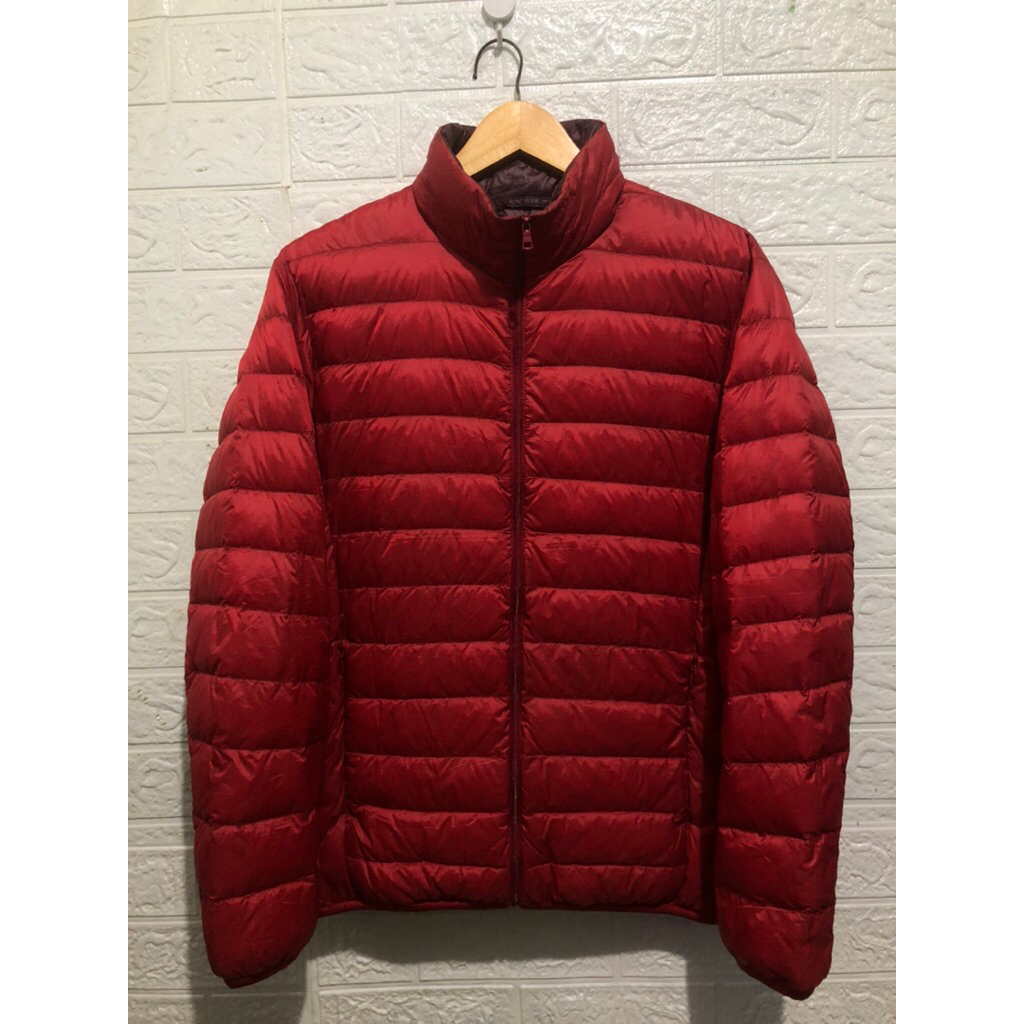 UNIQLO ultralight down long neck jaket Red