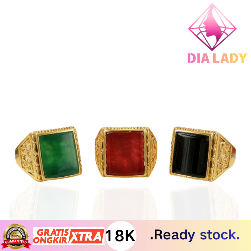 Cincin pria emas 18K anti karat dan warnanya tidak pudar, hadiah ulang tahun yang bagus untuk pria C