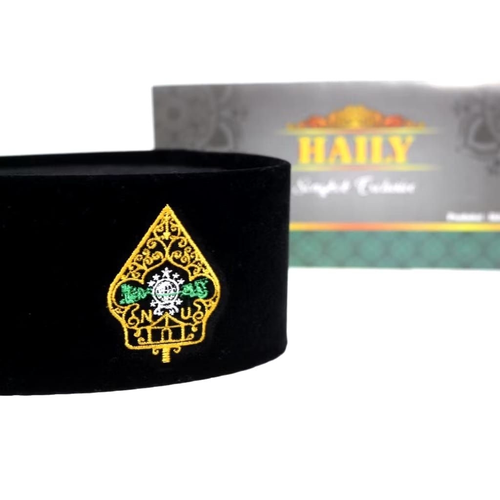 Peci Songkok Kopiah Motif Bordir NU Wayang AC Tinggi 9 cm