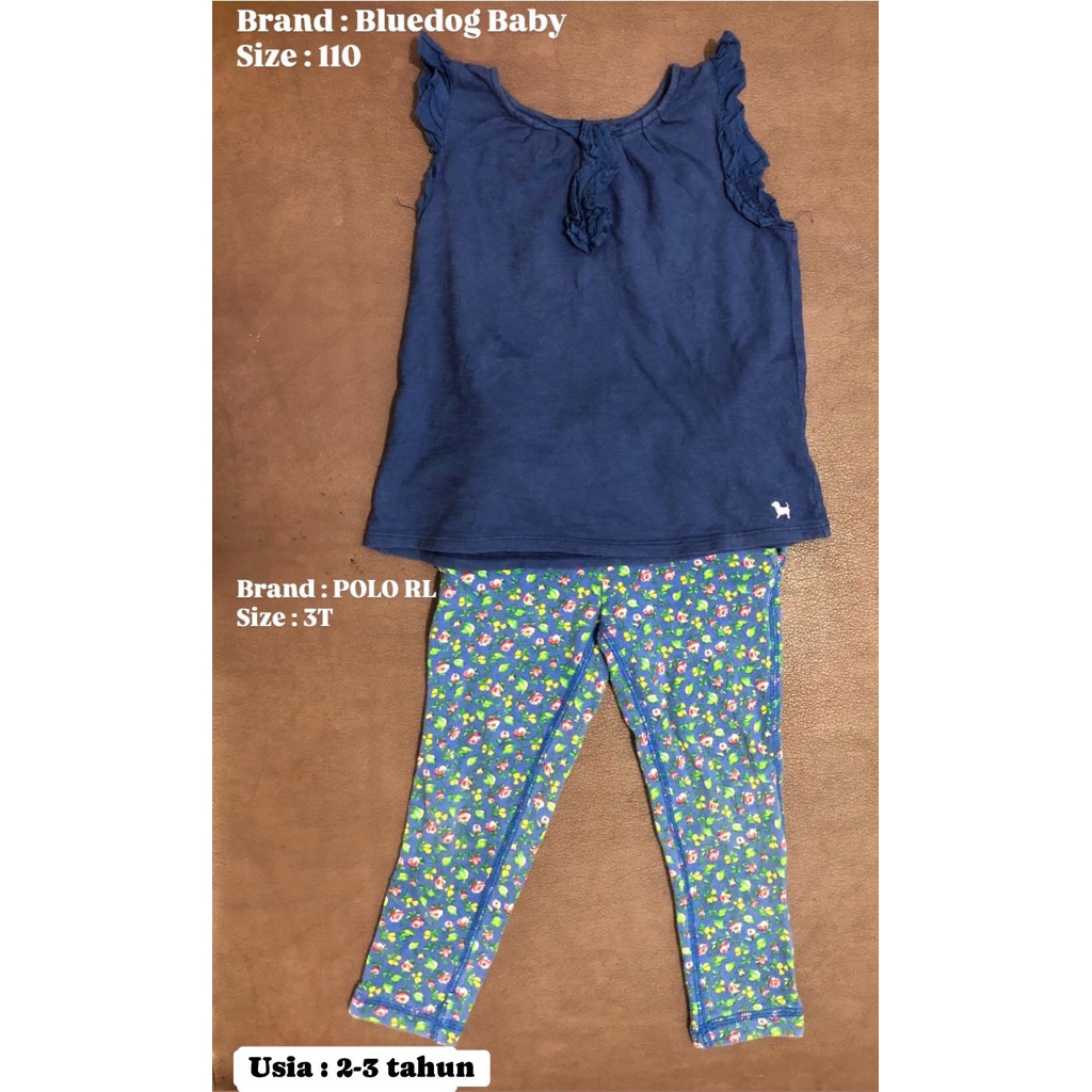 Setelan Anak Perempuan Usia 2-3 Tahun / Set Kaos Kutung Legging Anak Cewek / OOTD Kekinian Anak Cewe