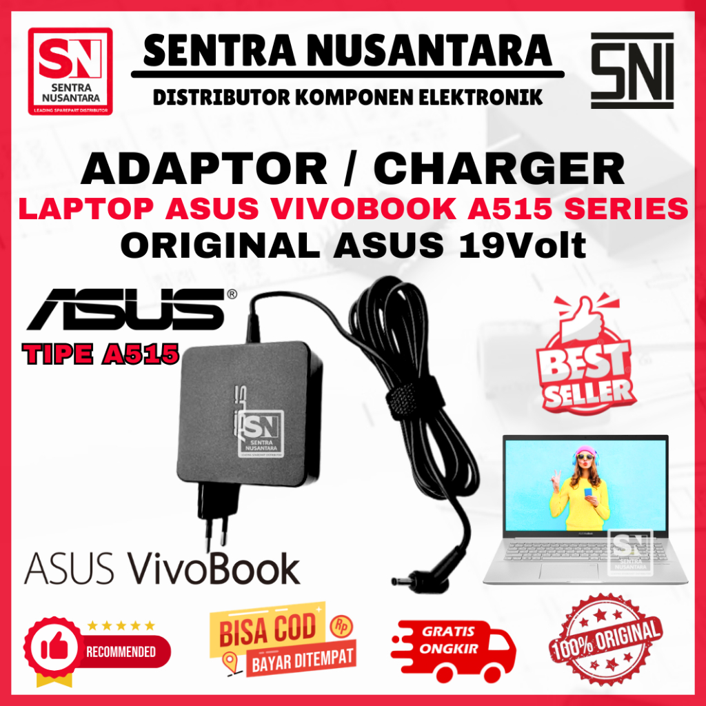 Adaptor Charger Laptop ASUS Vivobook A515 Series | Adaptor Laptop ASUS Vivobook A515 Series Kualitas
