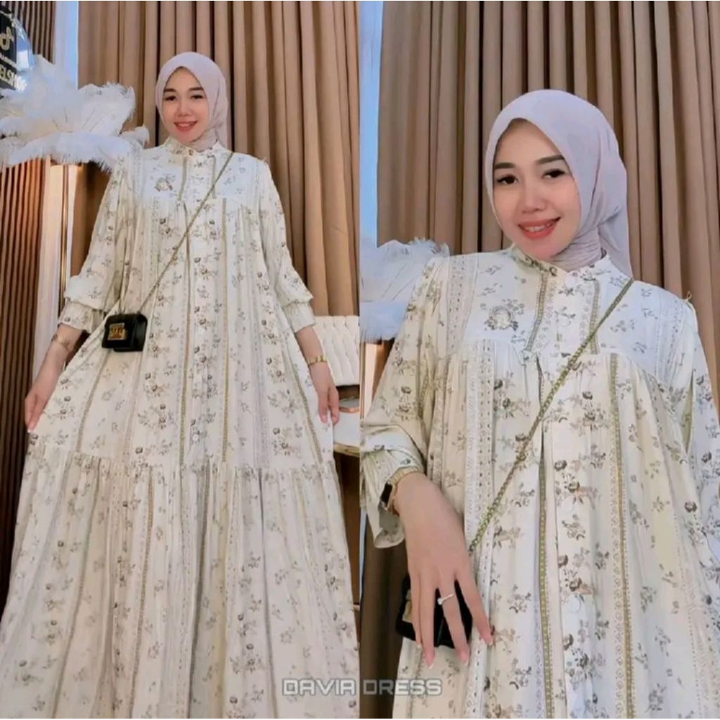 Davina Dress Rayon Premium Gamis Rayon