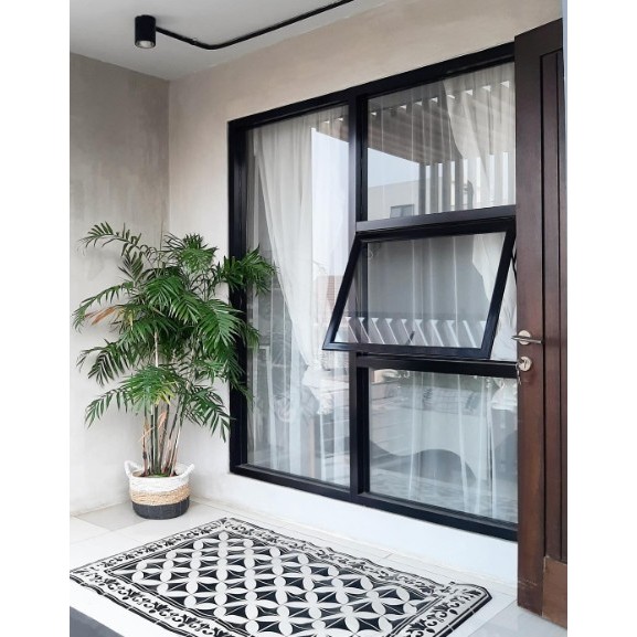 Jendela Aluminium dan Kaca Mati Free Packing Kayu