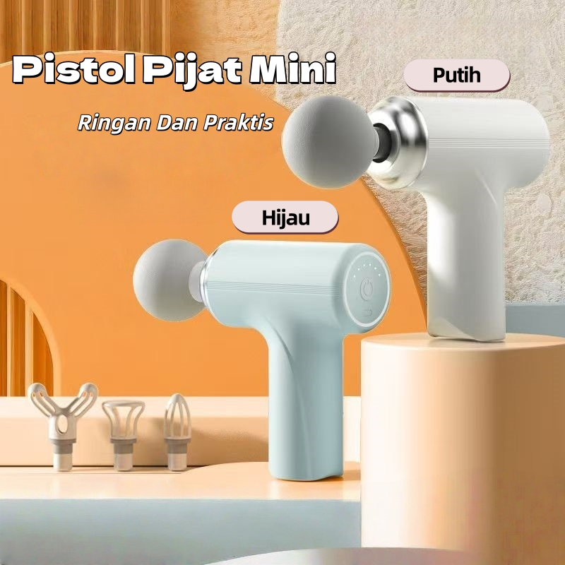 Alat Terapi Otot Mini Portabel Elektrik 4 Kepala Terapi Warna Biru Muda