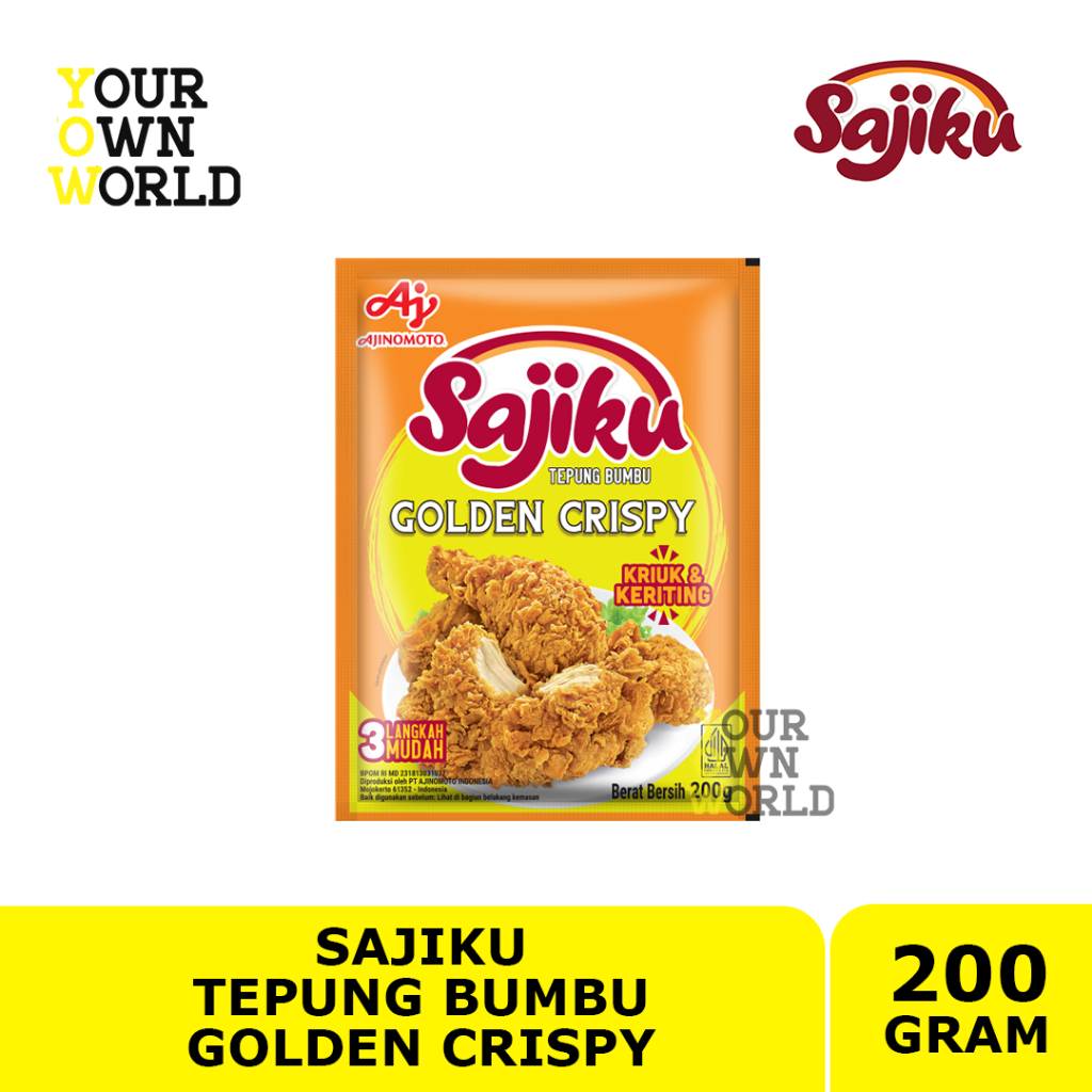 Sajiku® Tepung bumbu Golden Crispy Sachet 200gr | Sajiku® Tepung bumbu Golden Crispy Sachet 200 gr |