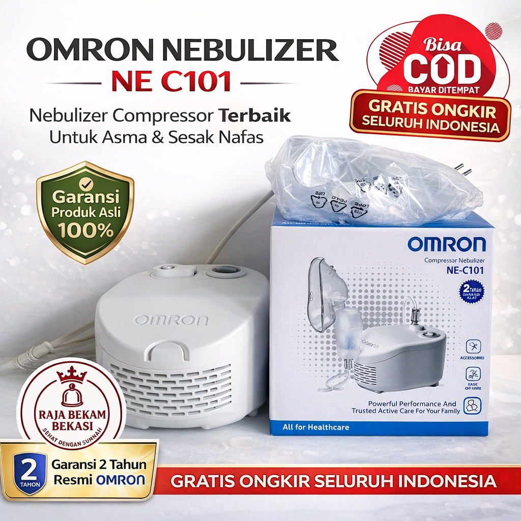 OMRON NEBULIZER NE C101 - Nebulizer Alat Uap Terbaik Untuk Asma & Sesak Nafas
