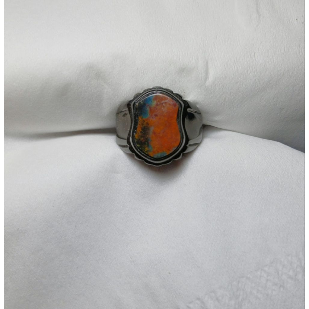 Cincin batu bacan kembang terompah natural