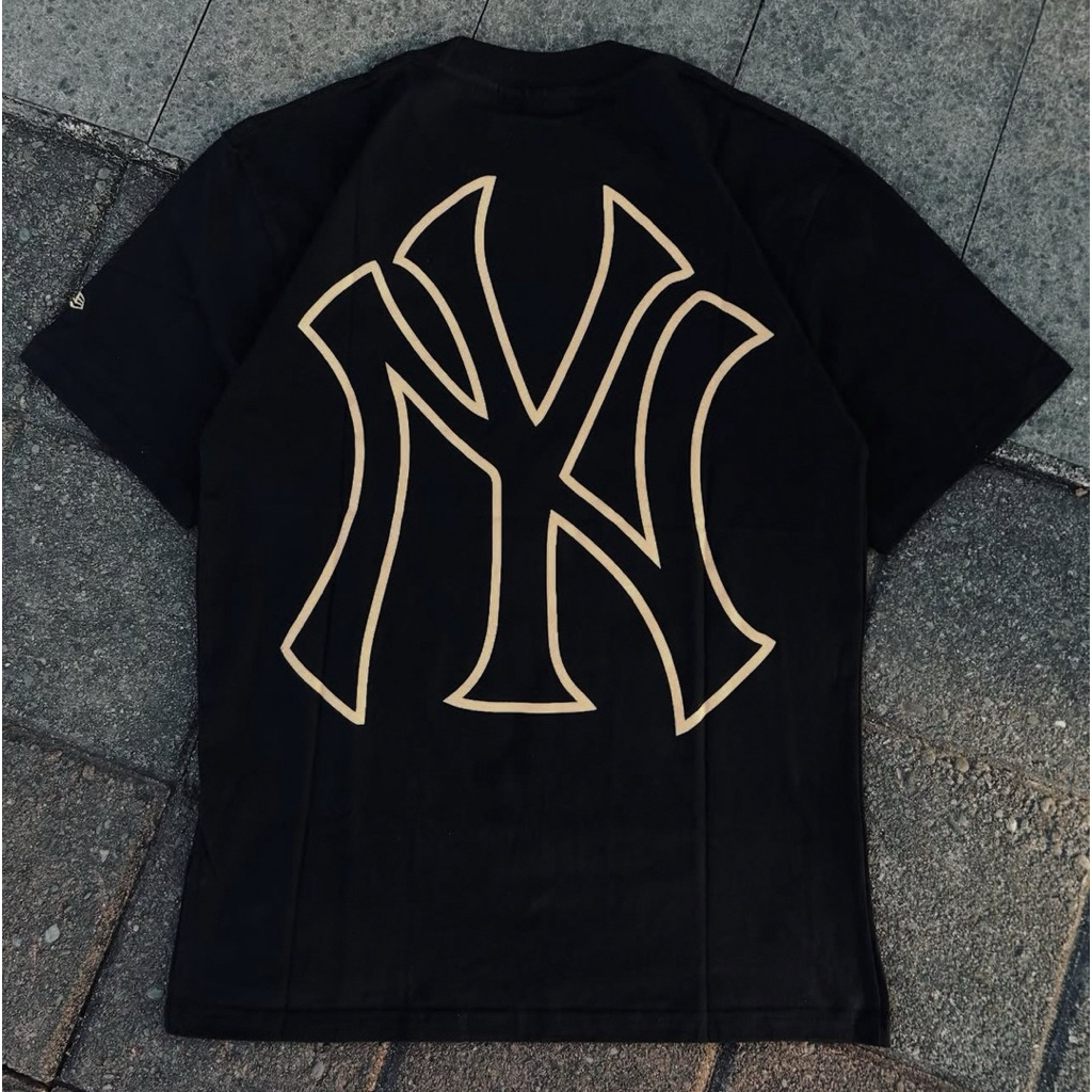 KAOS COTTON 20s MLB YANKEES BLACK PREMIUM TSHIRT MLB YANKEES MIROR