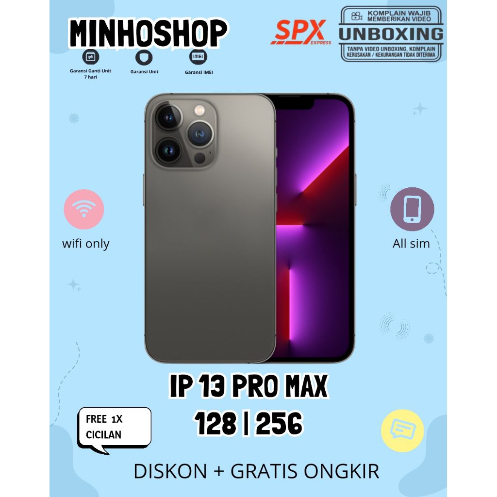 (MS) iP 13 PRO MAX 128GB | 256GB FULLSET SECOND LIKE NEW GARANSI