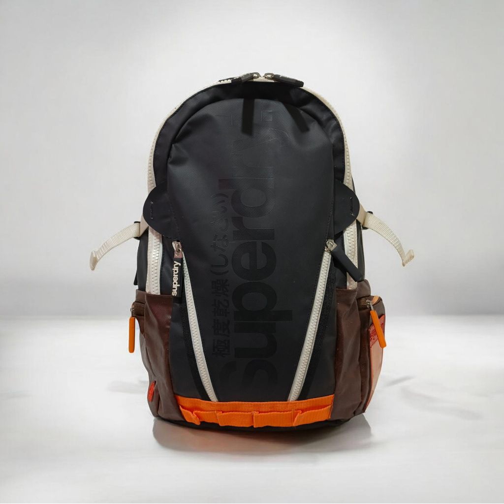 Superdry Mens Trap Black & Multicolor Waterproof Backpack Original