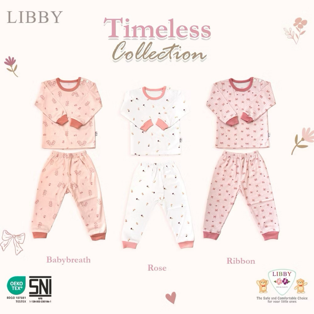 3Pcs Setelan Libby Baby Lengan (( Panjang )) kancing pundak S-XXL