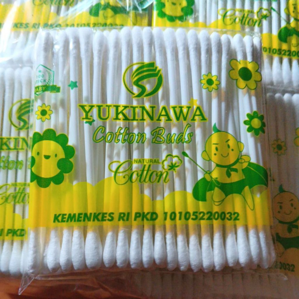 Cotton Bud Yukinawa Bayi - 100% Kapas Lembut, Aman untuk Bayi & Dewasa