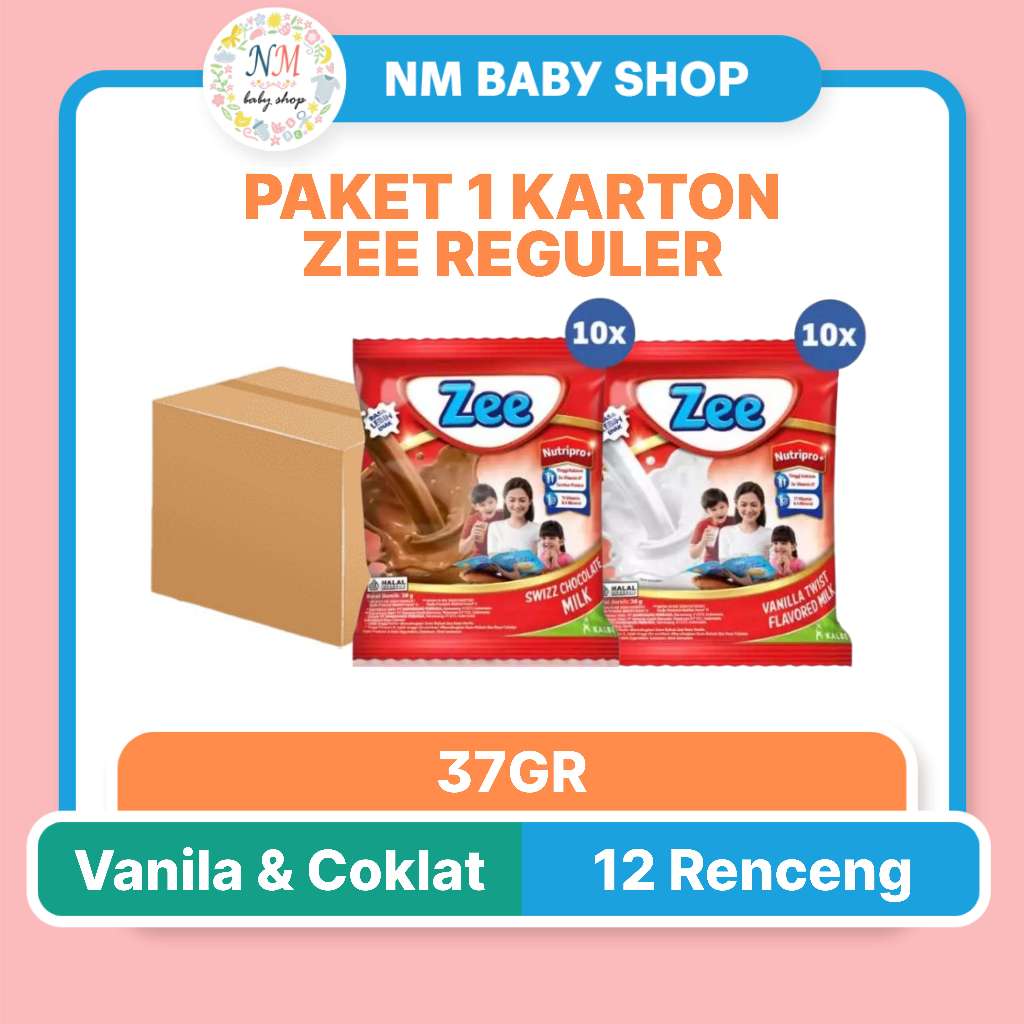 ZEE SACHET 37 GR PAKET 1 KARTON VANILA COKLAT ISI 12 RENCENG X 10 SACHET 37GR SUSU PERTUMBUHAN SSSC