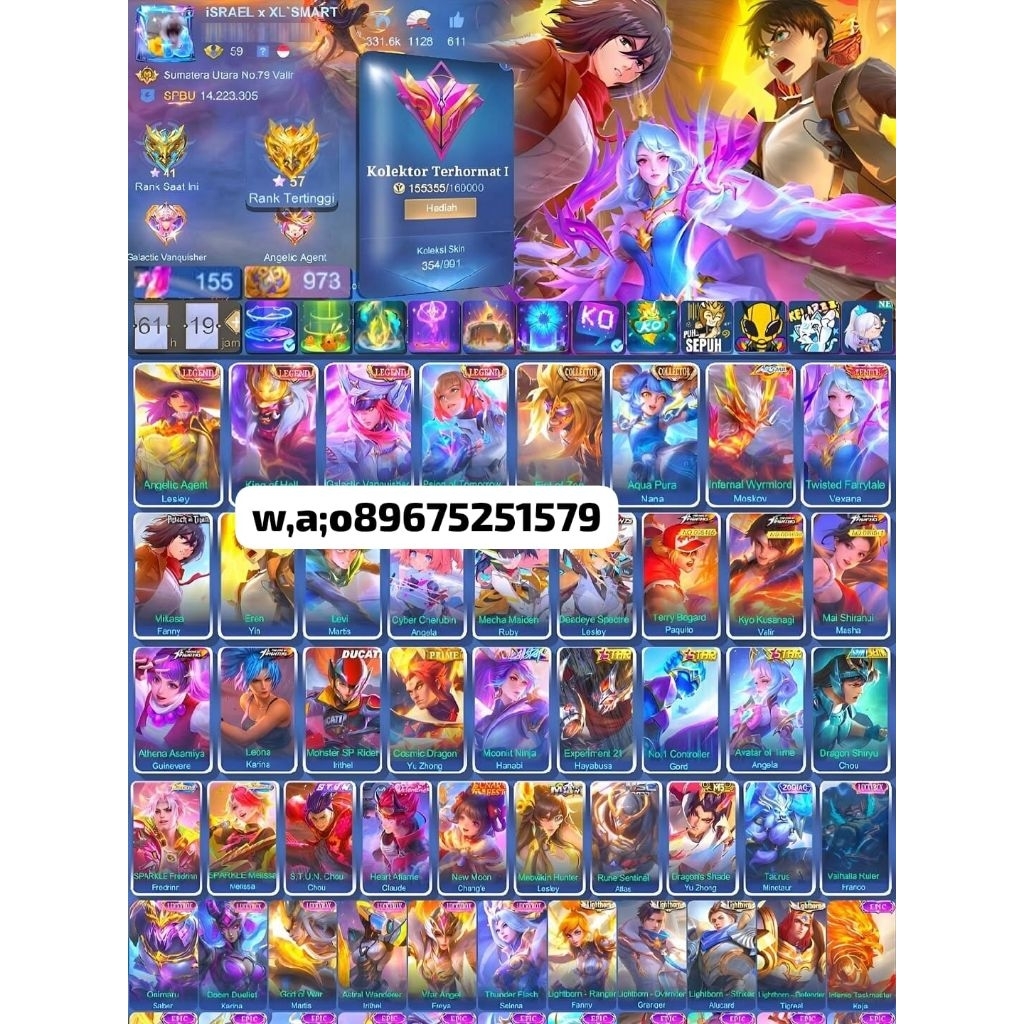 Termurah Akun mobile legends sultan terbaru dari Ml Mumer