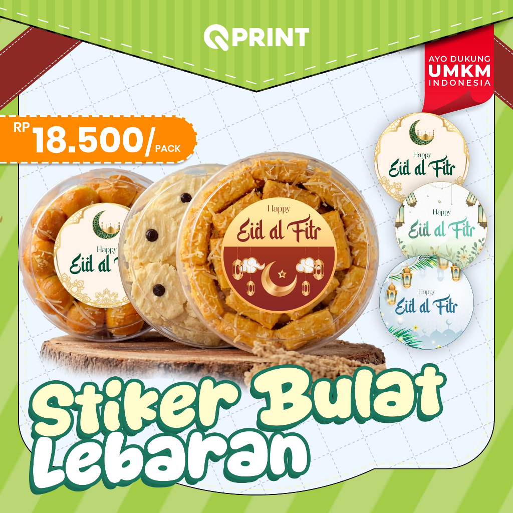 Cetak Stiker Label Ramadhan Idul Fitri Bulat / Stiker Toples Lebaran / Sticker Idul Fitri Toples Bul