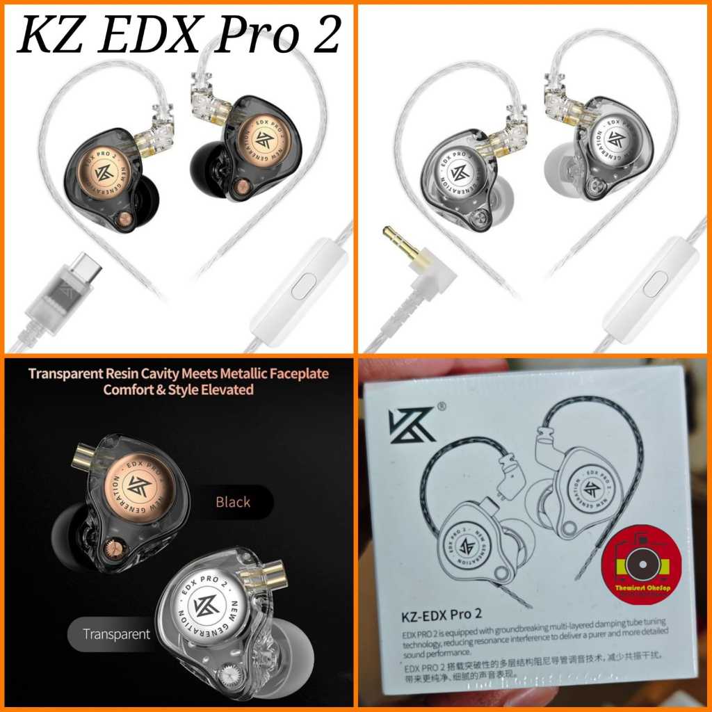 IEM KZ EDX Pro 2 Pro II Single DD With Mic 3.5mm or USB Type-C earphone headset