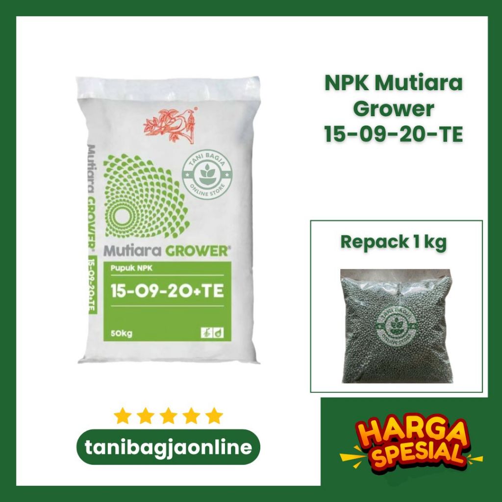 NPK Mutiara GROWER 1kg REPACK | pupuk perangsang buah umbi | npk grower | pupuk buah umbi | NPK GROW