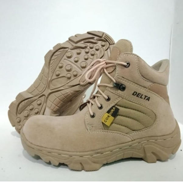 Pria Safety Delta Sepatu Safety Pria Delta Ujung Besi Tactical Kerja 6 Inci Bahan Suede Cordura Sepa