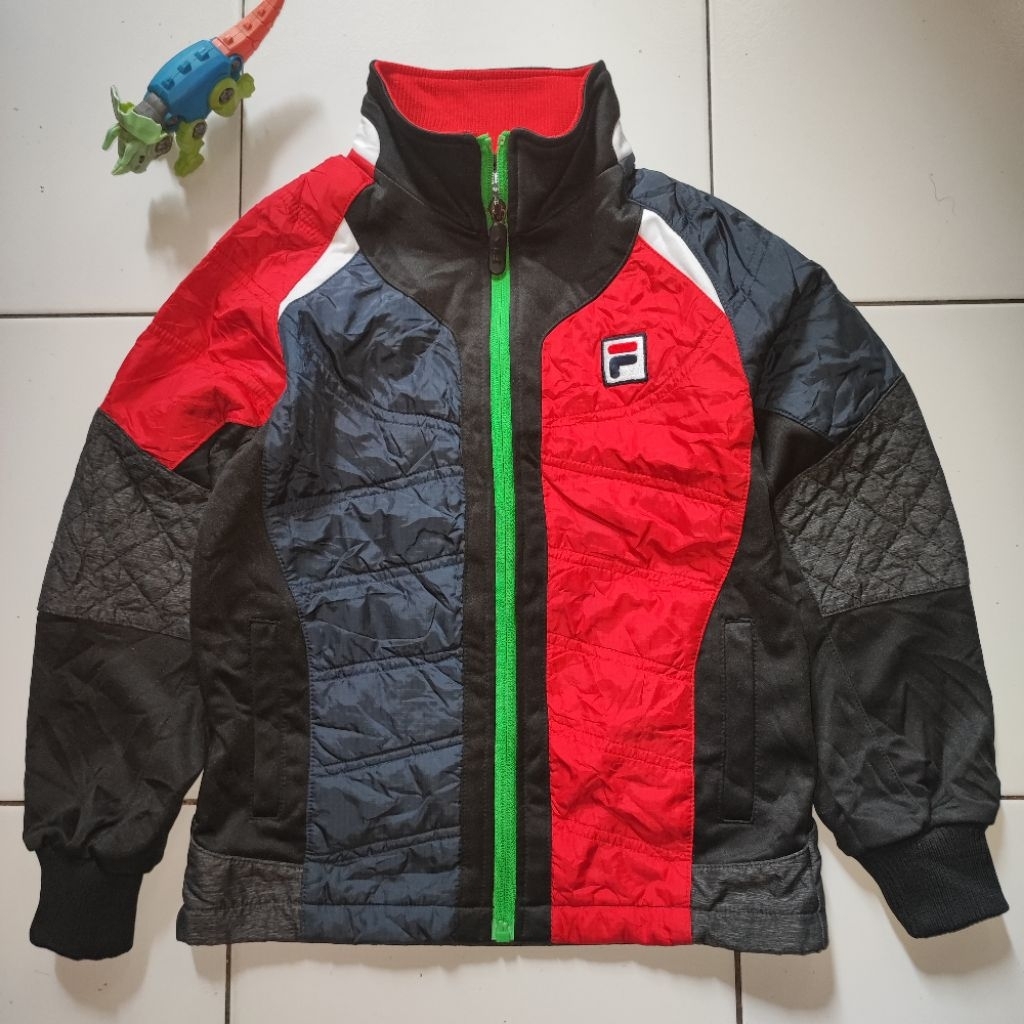 Jaket Tracktop Outdoor Anak Laki-laki Perempuan FILA Colorblock Original 100% Second Preloved Brande