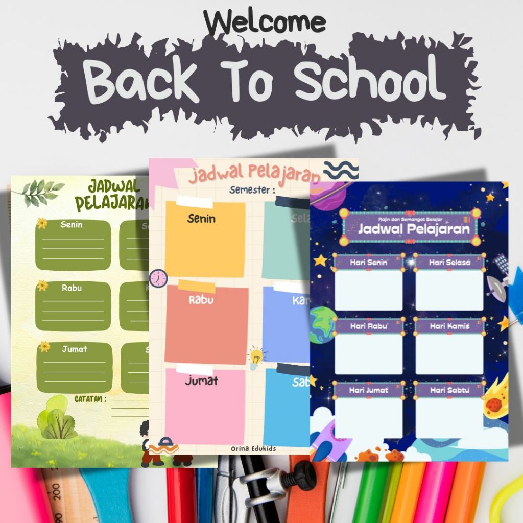 PREMIUM Poster Jadwal Pelajaran Aesthetic Ukuran Besar Kertas Tebal Putih Poster Dinding Premium Unt