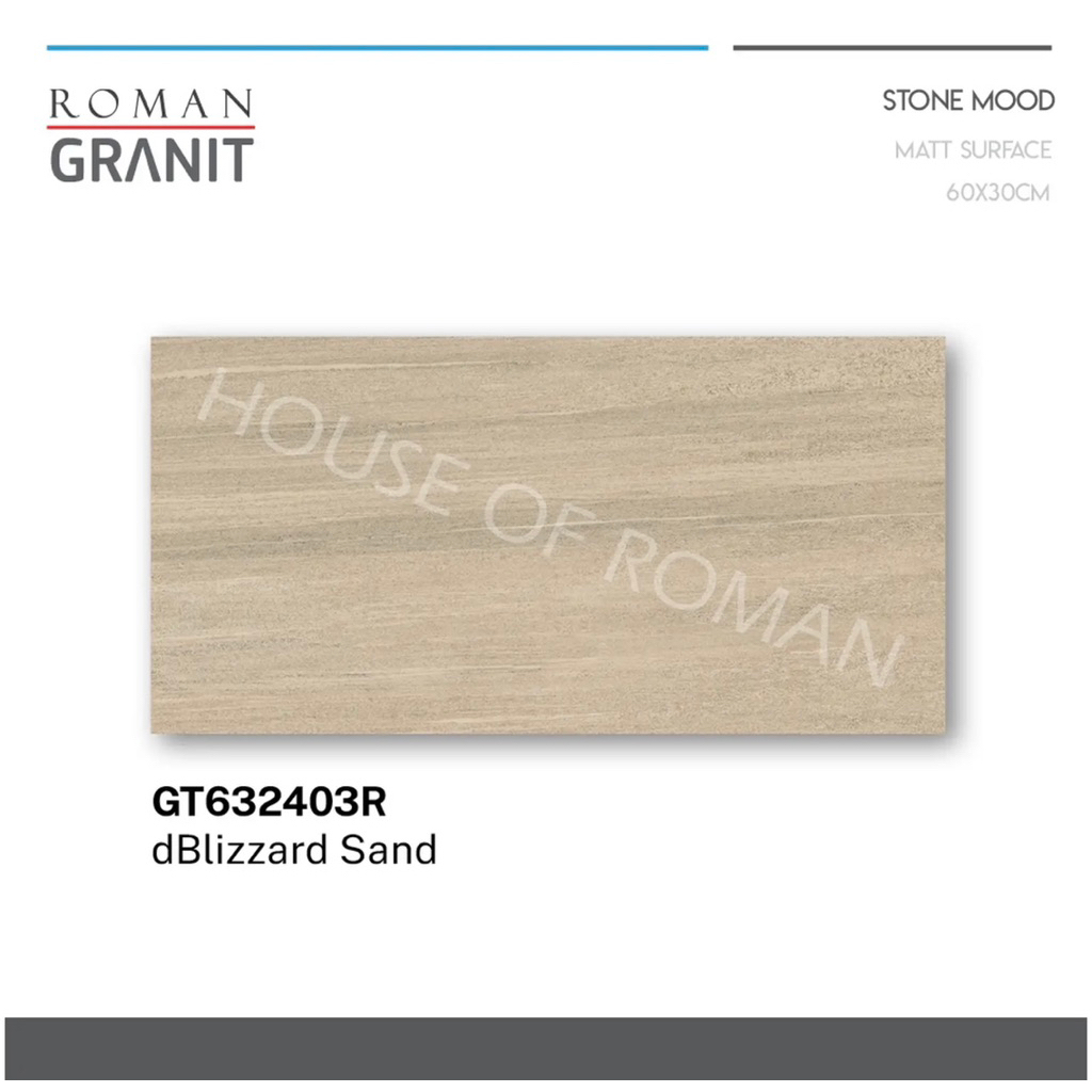 Roman Granit 30x60 dBlizzard Sand/Keramik Dinding Keramik Teras/Roman Granit dBlizzard Perla/Roman G