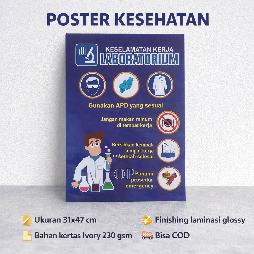 Poster Keselamatan Kerja Laboratorium - K3 - Poster Kesehatan
