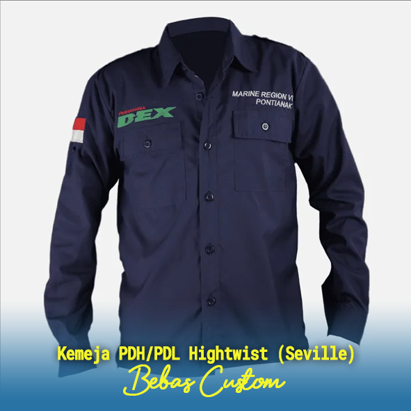 Kemeja PDH/PDL Hightwist (Seville) Bordir Custom, Kemeja PDH/PDL Hightwist (Seville) Bordir Design C