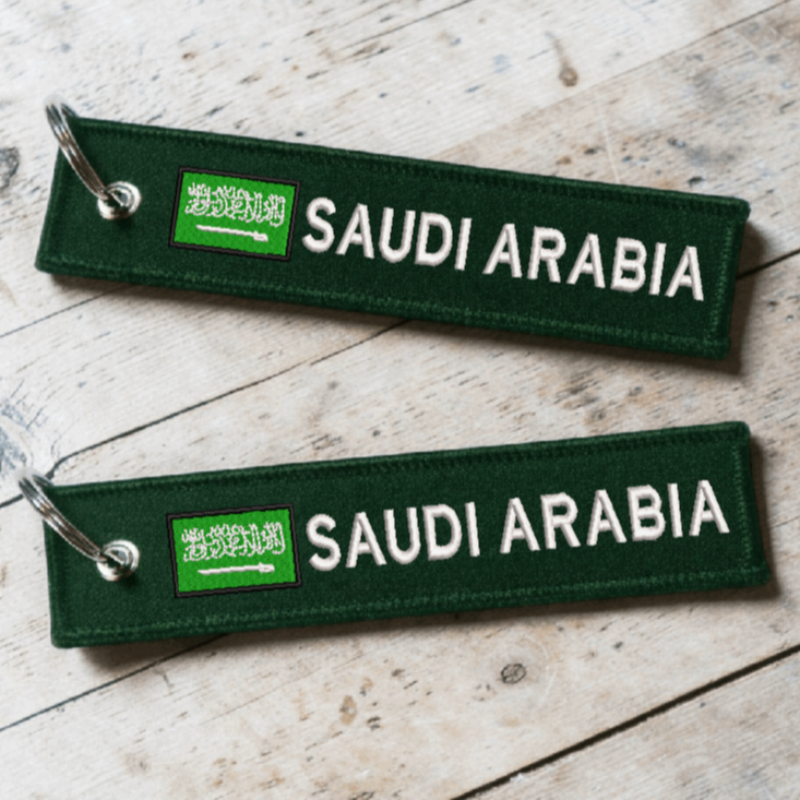 Gantungan Kunci Bordir Bendera Negara Saudi Arabia Palestinaa Turki Mesir