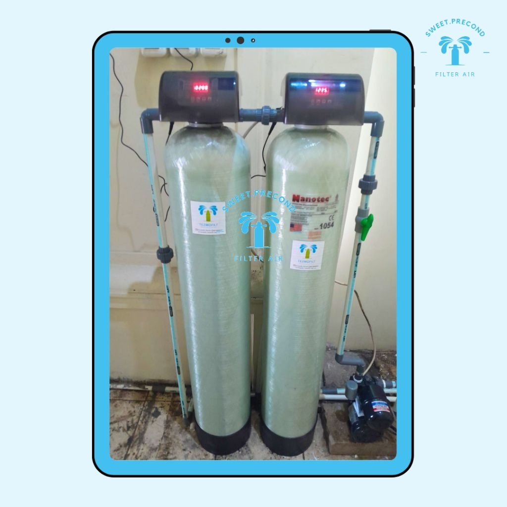 Paket 2 Tabung Filter Air Otomatis 1054" + Media