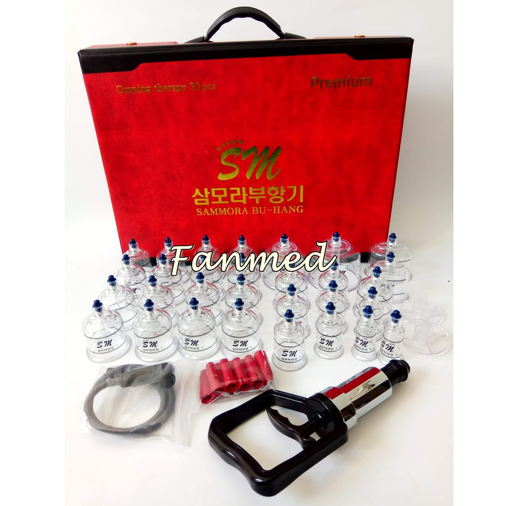 Alat Bekam Samora Merah Isi 12 Cup - Cupping Kit Sammora BuHang - Bekam Samora Merah Original