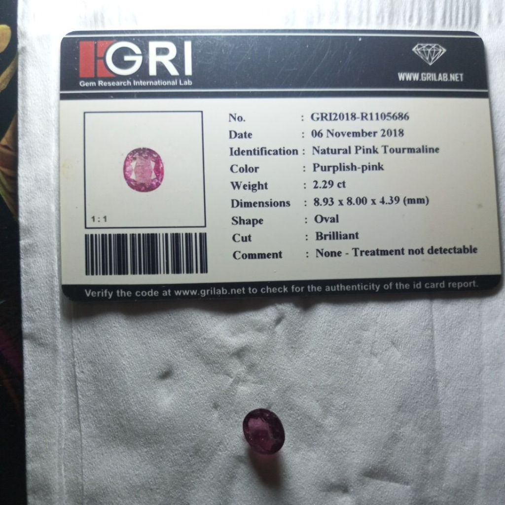 NATURAL PINK TOURNALINE MEMO GRI