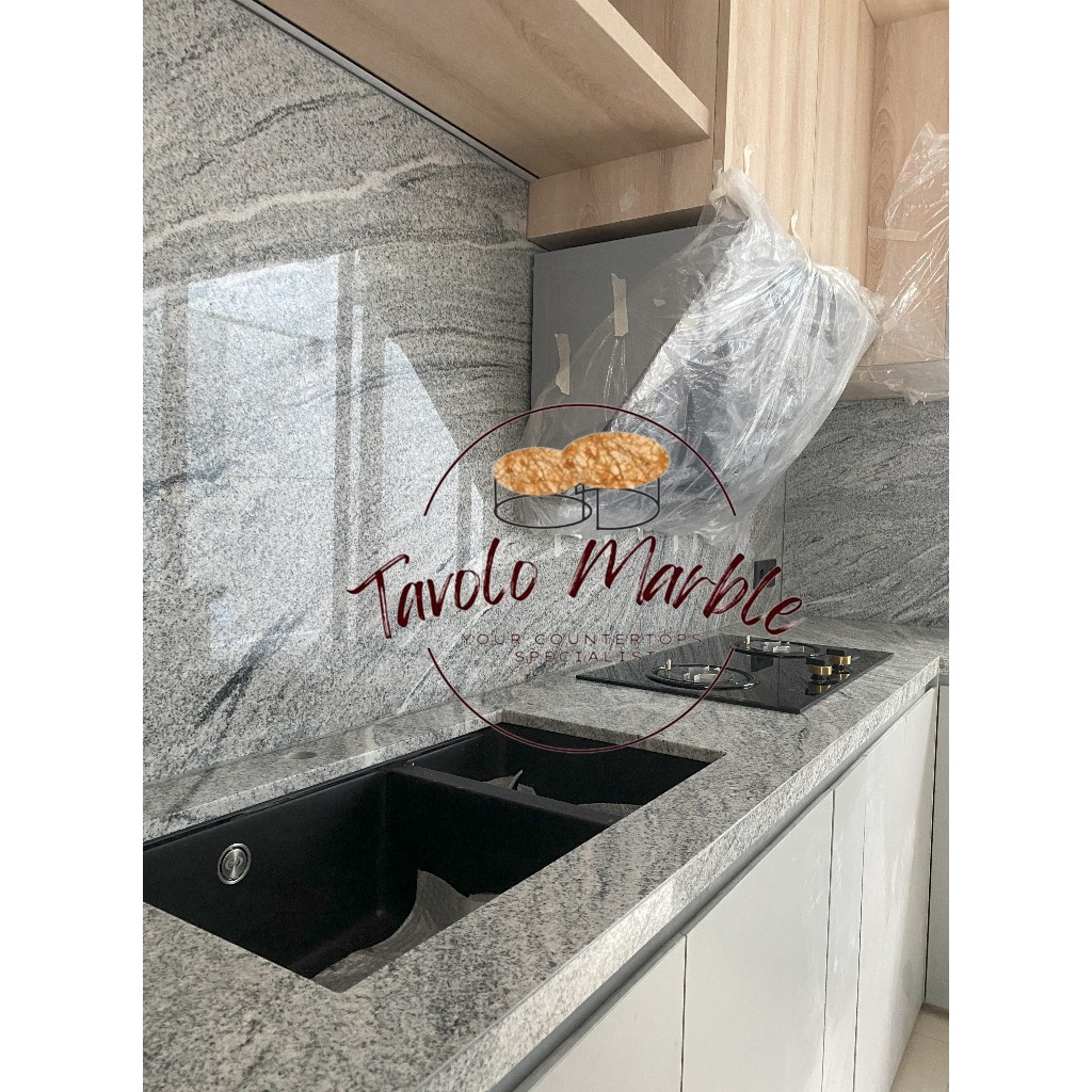 Meja Dapur Granit Viscon White | Top Table | Kitchen Set Granit