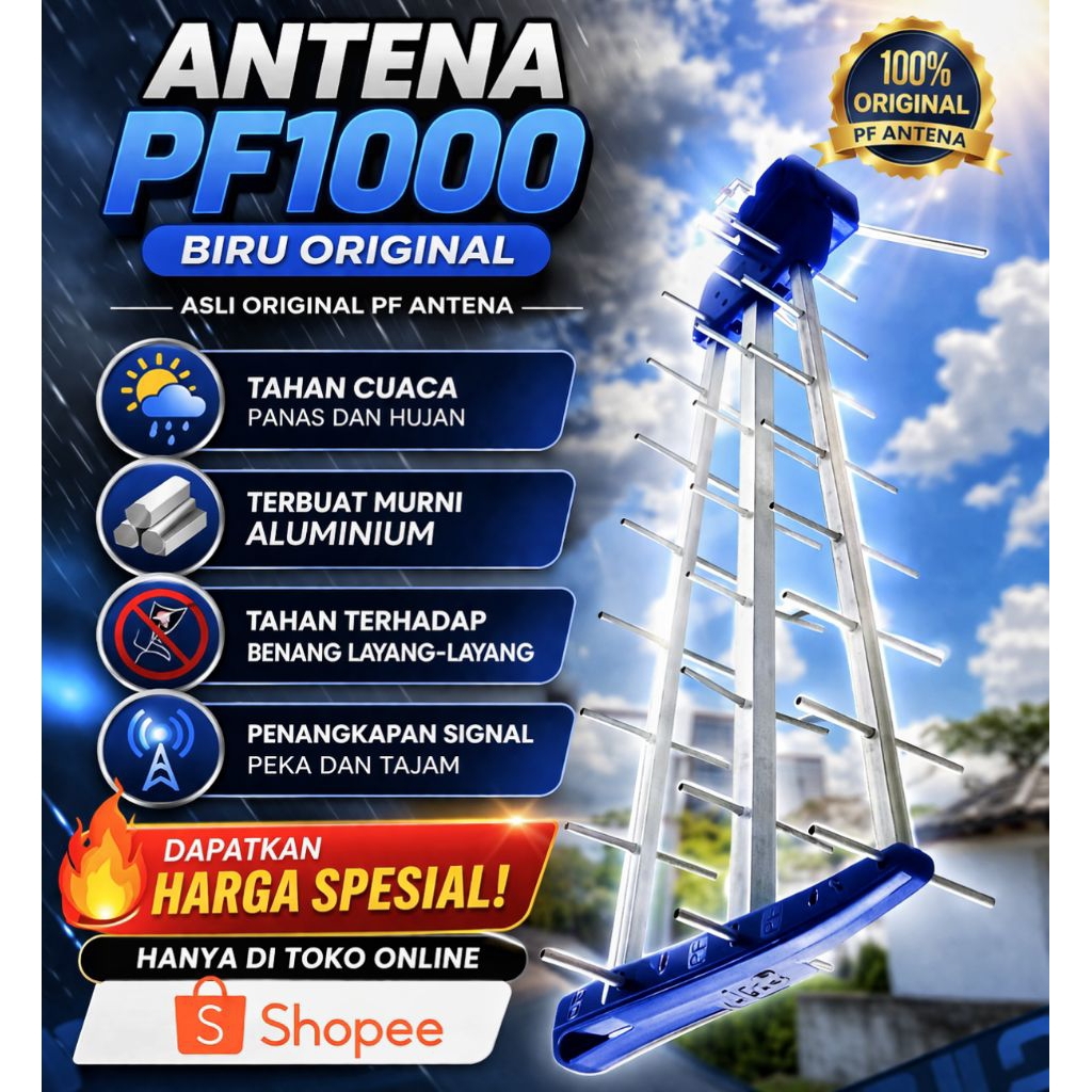 antena PF1000 original warna BIRU