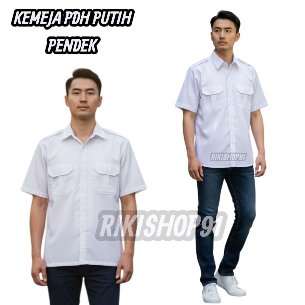 KEMEJA PDH PUTIH PENDEK