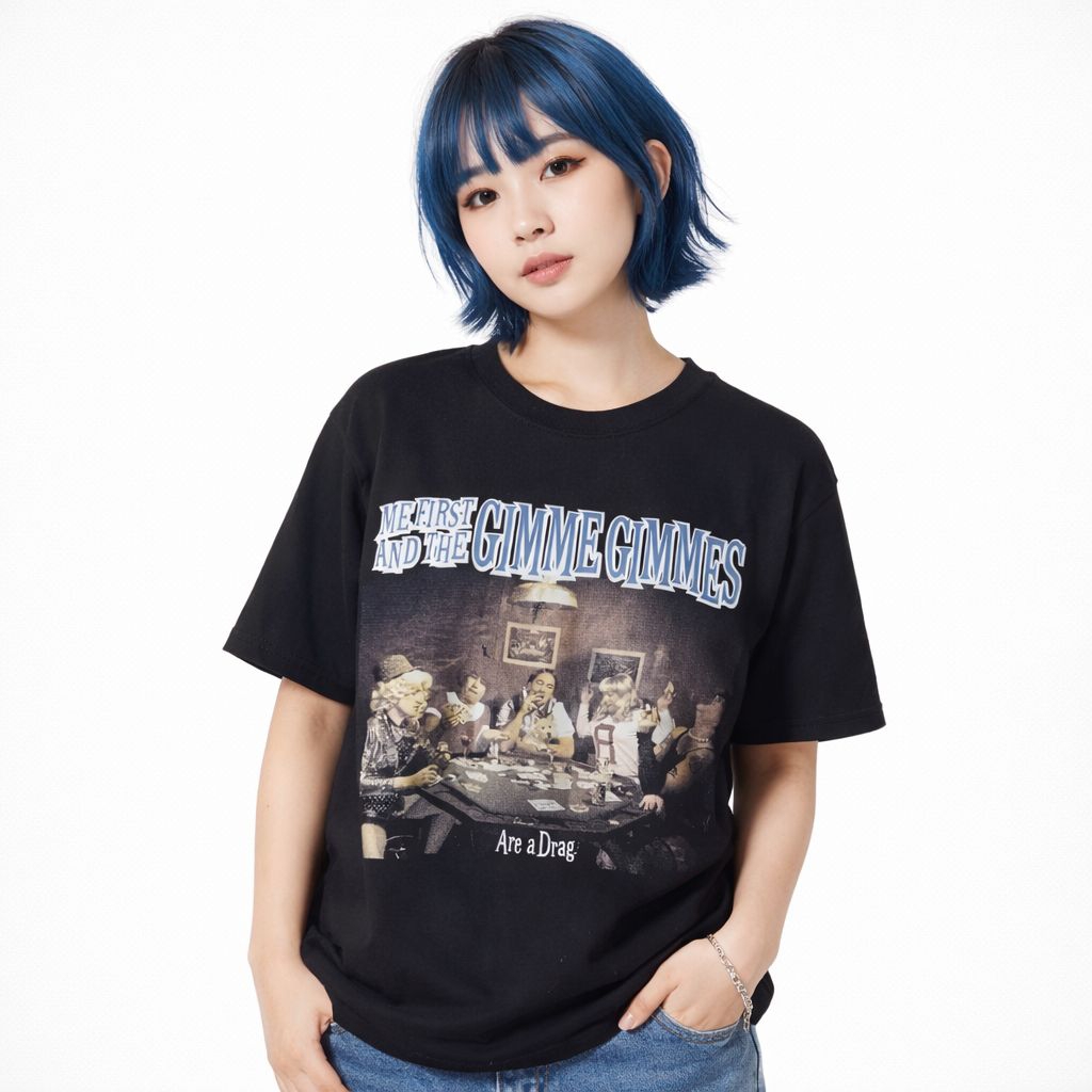 Me First And The Gimme Gimmes Are A Drag Album Cover 1999 Punk Rock Band T-shirt/Kaos Band Rock Me F