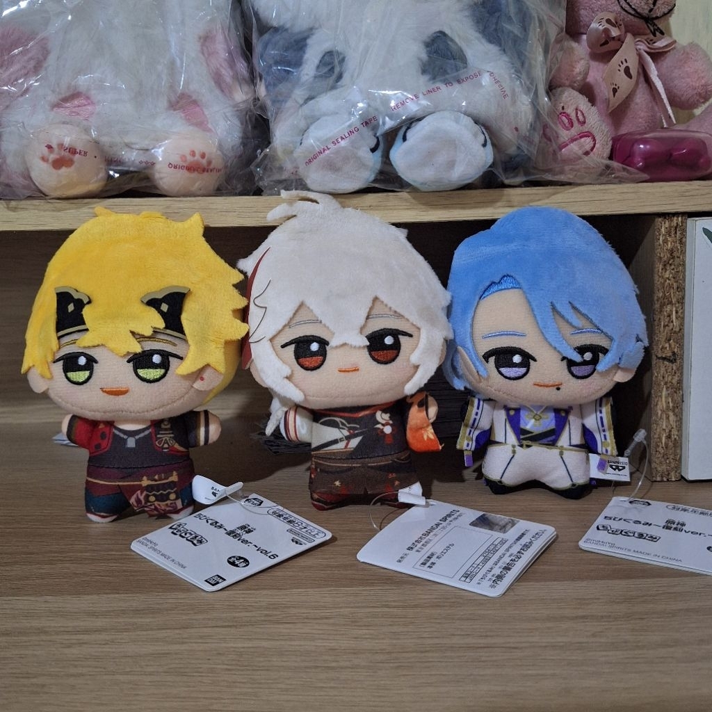 (OFFICIAL MERCH) Boneka Chibugurumi Genshi Impact/Gantungan Tas Kazuha, Ayato, Thoma