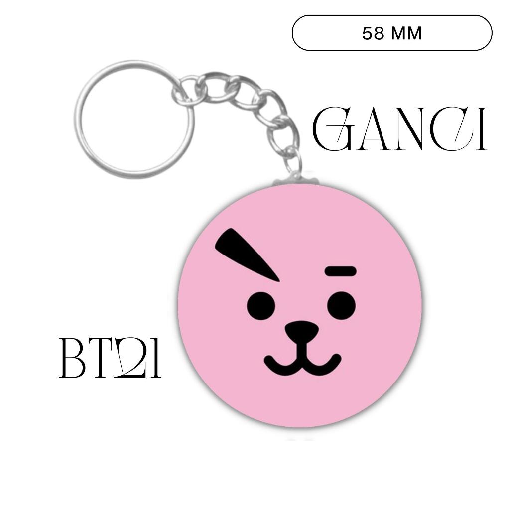 HOLOGRAM GANCI BT21 PIN BTS KEYCHAIN 58 MM GANTUNGAN KUNCI KPOP UNOFFICIAL JUNGKOOK CHIMMY COOKY