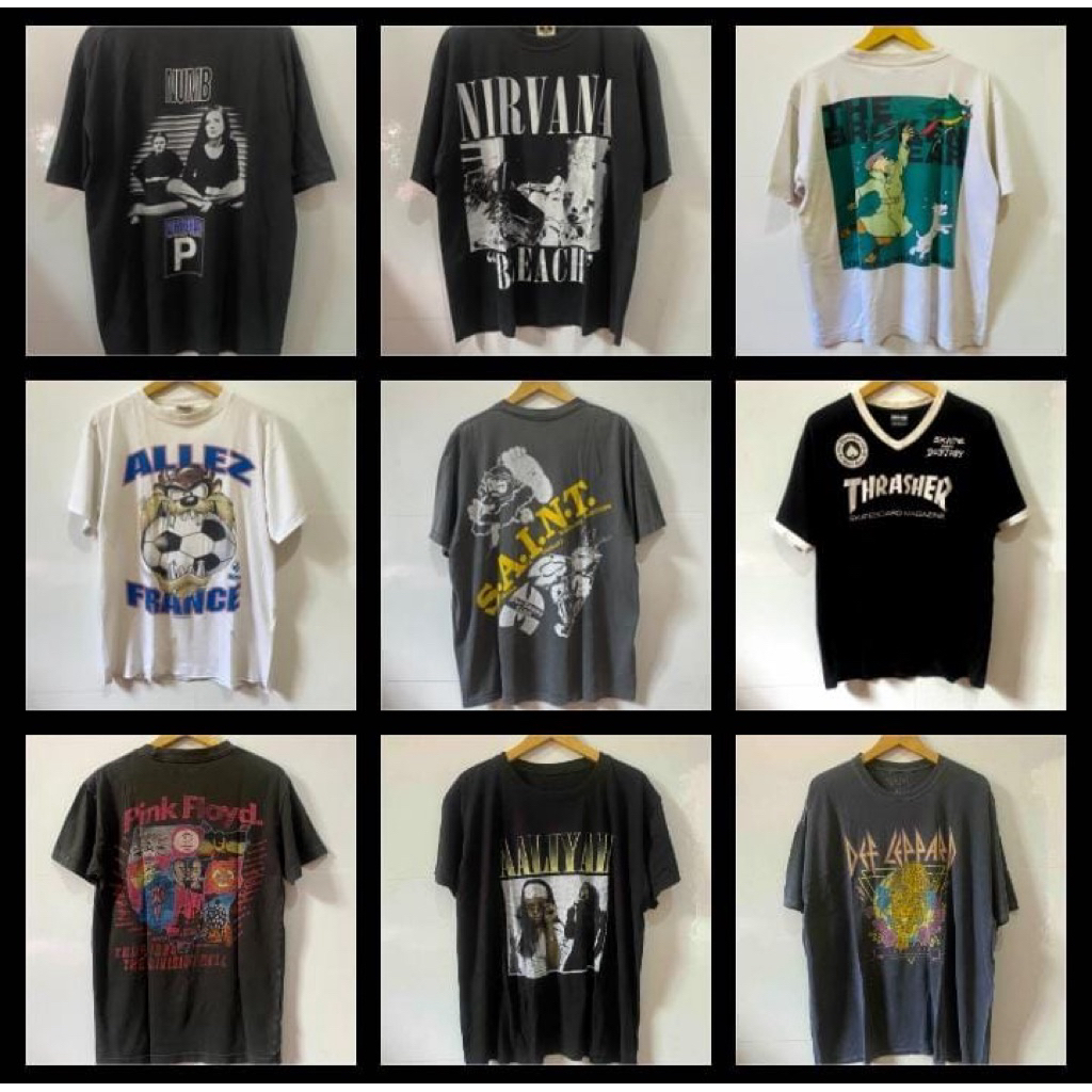 kaos band vintage , art vintage , cartoon , anime original