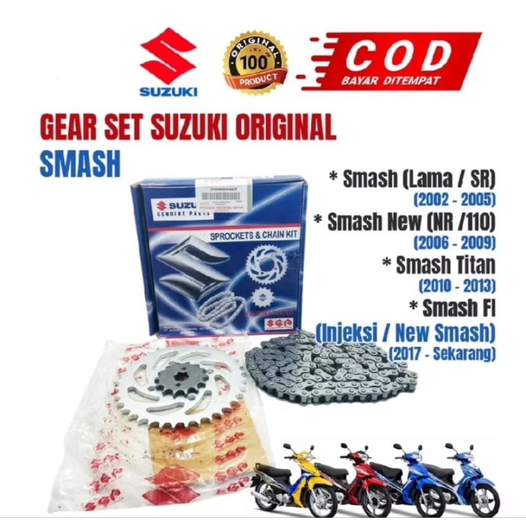 PAKET GEAR SET SUZUKI SMASH NEW ORIGINAL SGP GIR SET SUZUKI SMASH