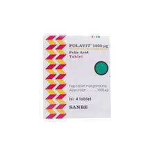 Folavit Asam Folat 1000mcg 4 tablet - Suplemen Asam Folat untuk Ibu Hamil dan Menyusui