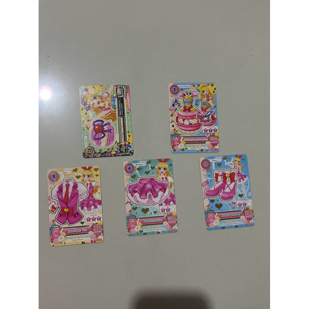 jual kartu aikatsu original official ichigo hoshimiya pink stage rainbow dessert macaroons