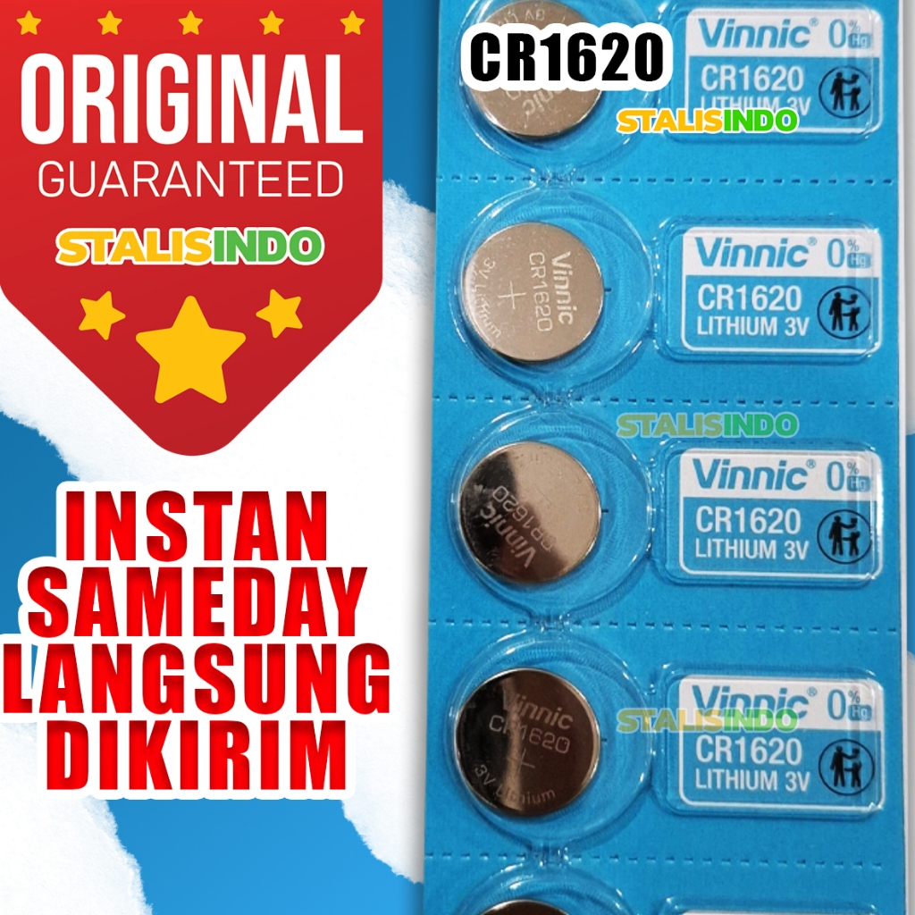 Baterai Kancing CR 1620 CR1620 Original Untuk Jam Tangan Kalkulator Remote Mobil Motor Termometer Ti