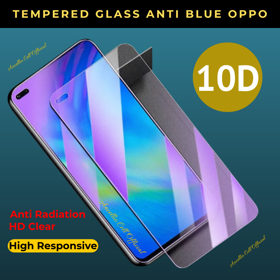 Tempered Glass Anti Radiasi Oppo F1 F1s F1f F1fw F3 F3+ F5 F7 F7 Youth F9 F9 Pro F11 F11 Pro F15 F17