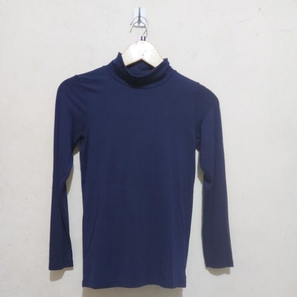 code:M701>Tshirt Heattech regular turtle neck untuk anak UNI*140