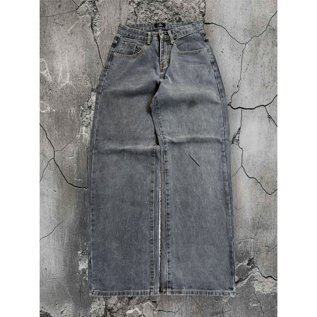 Studios Black Washed Baggy Jeans