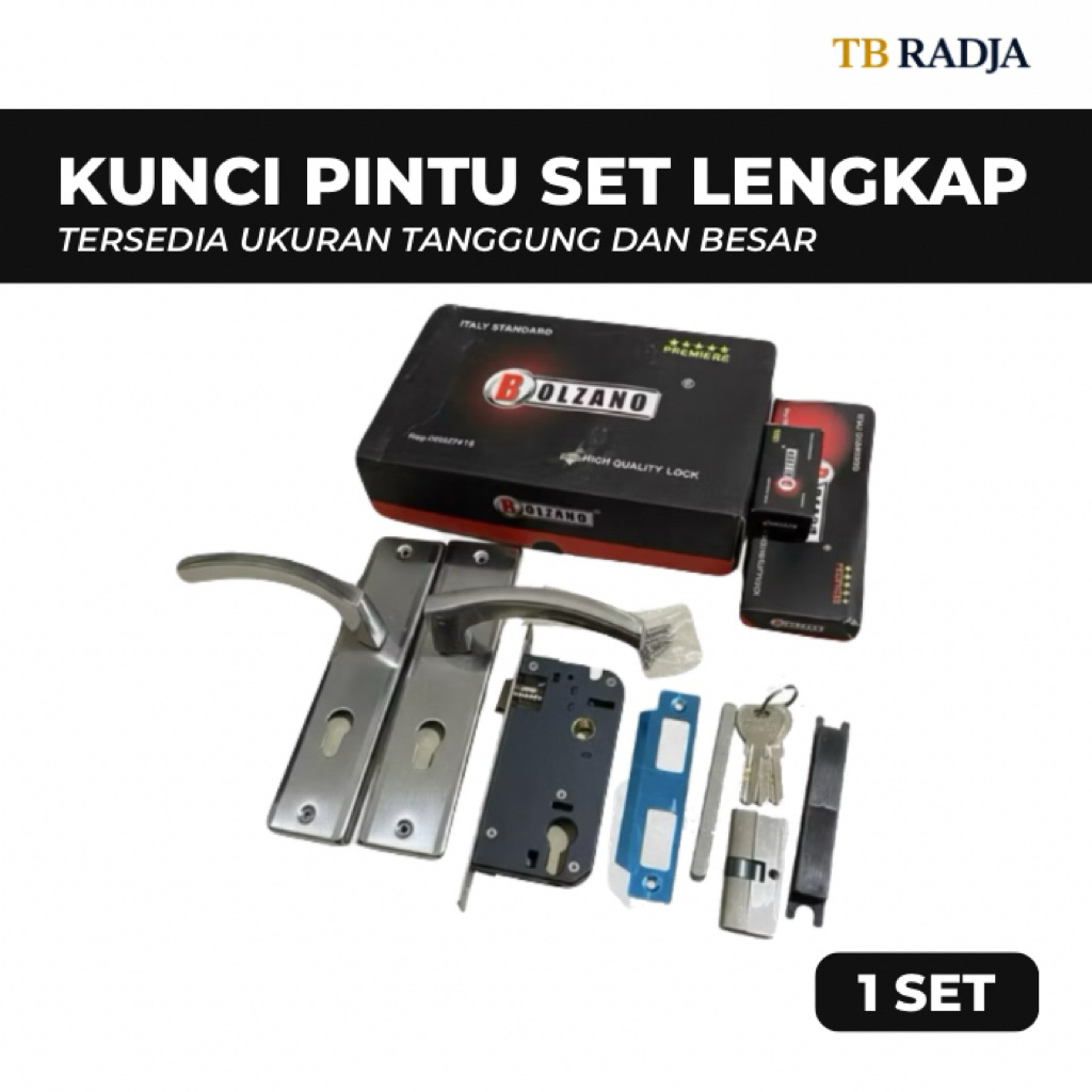 BOLZANO Kunci Pintu Rumah Tanggung Besar Minimalis Gagang + Body Handle Slot Kunci Pintu - 1 set
