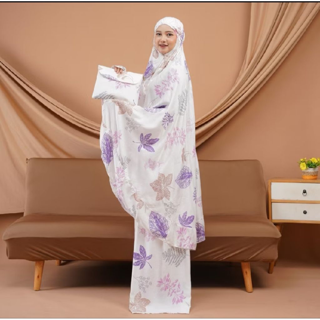 Mukena Dewasa Katun Rayon Premium Jumbo Bahan Jatuh Dan Adem(Motif Random)