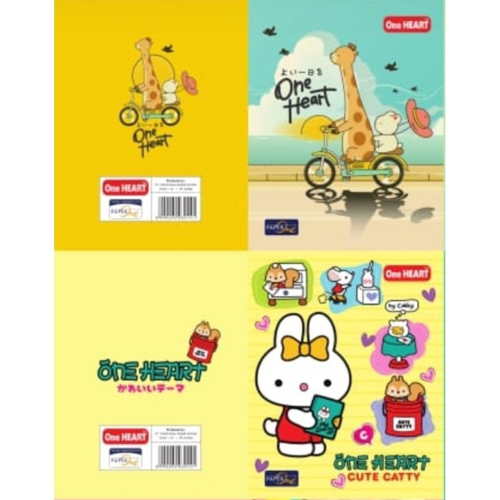 Buku tulis One Heart 38 lembar ukuran kwarto (1pack isi 10 buku)